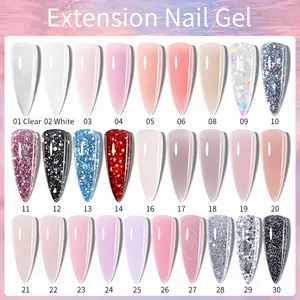 LILYCUTE 15g Nude Jelly Gel Nail Polish Glitter Uv Gel Easy To Apply Acrylic Extension Nail Glue Poly Gel