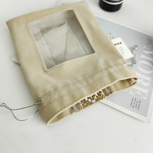 10x12cm Flannel Gift Bags With Ribbon Party Candy Favor Custom Logo Beauty Makeup Dust Sack Velvet Jewelry Packaging <b>Pouches</b> - Product Image 4