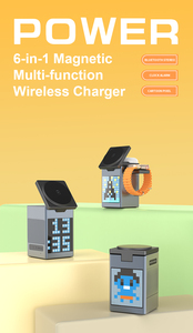 Produit tendance 2026 : Réveil numérique à animation pixelisée <span class=keywords><strong>6</strong></span> en 1, lampe de bureau LED avec <span class=keywords><strong>chargeur</strong></span> <span class=keywords><strong>sans</strong></span> <span class=keywords><strong>fil</strong></span> magnétique 15 W, haut-parleur BT5.3 - Product Image 4