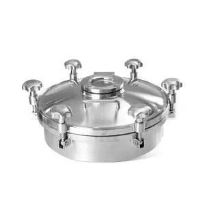 Food Grade stainless steel pressure vessel manway cover with sight glass