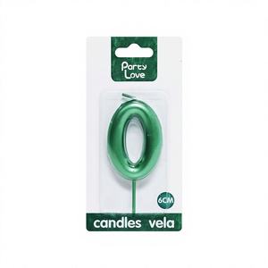 Vela Decorativa de Cera Verde para Fiestas No. Palillos Decorativos para Pastel de Cumpleaños de 6 cm, con Diseño de Feliz Cumpleaños, para Fiestas, Pascua, Año Nuevo, China - Product Image 1