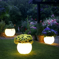 Vase lumineux LED pour patio et jardin, en plastique, rechargeable, lavable, réutilisable, amovible, changeant de couleur RGB, écologique