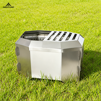 INBESTCAMP Brasero sans fumée avec cendrier amovible – Cheminée portable d'extérieur en acier inoxydable pour brûler du bois et barbecue