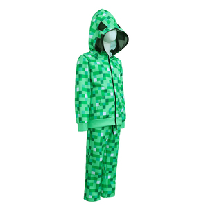 My World Zipper-Up <strong>Hoodie</strong> Knitted Fabric Silk Screen Digital Mosaic Pattern Anti-Pilling Anti-Wrinkle Jacket and Pants - Product Image 4