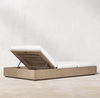 Ensemble de transats de jardin polyvalents en teck d'Amérique latine, style moderne, imperméable, séchage rapide, en coton, pour la piscine, les hôtels