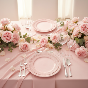 Elegantes Platos Base <span class=keywords><strong>de</strong></span> Encaje Rosa para Boda al por Mayor, Juego <span class=keywords><strong>de</strong></span> Vajilla <span class=keywords><strong>de</strong></span> Cerámica Rosa Pálido, Plato <span class=keywords><strong>de</strong></span> Cena Redondo <span class=keywords><strong>de</strong></span> Porcelana <span class=keywords><strong>con</strong></span> Relieve - Product Image 2