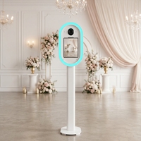 Draagbare ovale iPad SLR DSLR fotohokje behuizing RGB ringlamp metalen afstandsbediening DSLR camera's voor bruiloften feesten evenementen