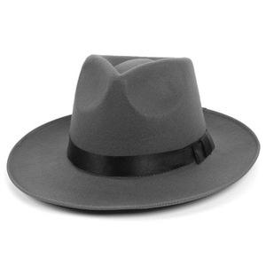 Sombrero panamá de estilo moderno de alta calidad para <span class=keywords><strong>hombre</strong></span> y mujer, sombrero Retro de ala ancha, fieltro de lana, Fedora de Jazz - Product Image 3