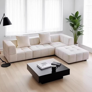 <span class=keywords><strong>Canapé</strong></span> d'angle compact une place, minimaliste, résistant aux taches, avec housse amovible, livré enroulé dans une boîte pour petit appartement - Product Image 3
