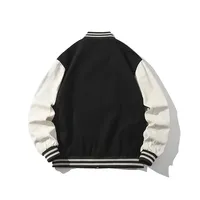 Jaket Varsity Berkualitas Tinggi LAYENNE Pria Bordir Chenille Lengan Kulit Jaket Baseball Letterman Varsity Custom