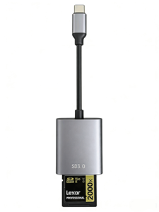 Adaptor OTG 2-in-1 Multi-in-1 Antarmuka Tipe-C Pembaca Kartu <span class=keywords><strong>SD</strong></span> 3.0 Paduan Aluminium Kecepatan Transfer Data 5Gbps untuk iPhone 15/16 - Product Image 1