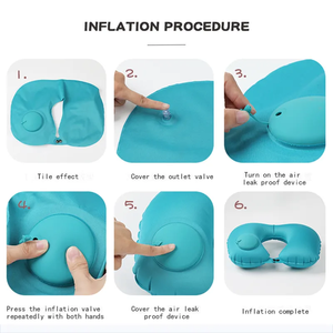 <b>Portable</b> Inflatable Travel Neck Pillow U Shaped Air Cushion Lightweight Headrest for Airplane Car Train Vacation - Product Image 4