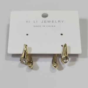 Ingrosso gioielli di moda messicano prugna orecchini in ceramica placcato oro donna abbigliamento quotidiano geometrico a forma di cuore classico perla - Product Image 2