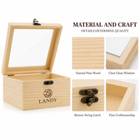 Boîte en bois avec couvercle à charnières, en pin massif brut, coffre de rangement pour projets professionnels de bricolage et de marquage de marques