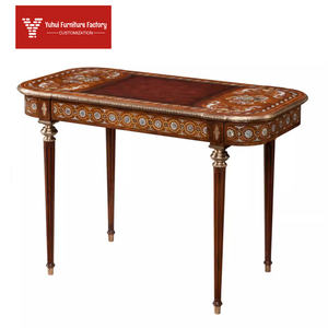 अंग्रेजी शैली मटर फूल लकड़ी डेस्क विला शास्त्रीय यूरोपीय शैली लेखन डेस्क के साथ रखी गई - Product Image 1