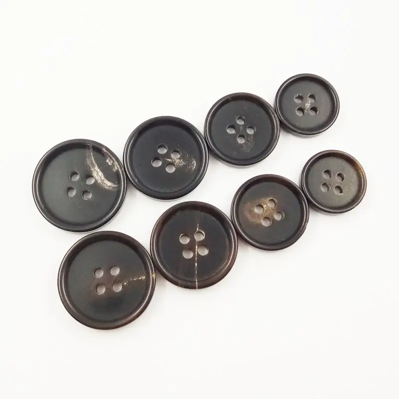 15mm 20mm Hot Sale Coats Existing Bulk High Grade Real Buffalo Brown Black Real Horn Button For Jacket/suit