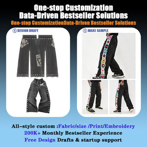 جينز رجالي كاجوال عالي الجودة مكدس منتصف الخصر بسحاب يطير البضائع تصميم أسود مستقيم خفيف الوزن قماش صوفي خدمة OEM - Product Image 2