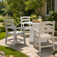 Fauteuil de jardin Adirondack HY en HDPE - Design contemporain durable et imperméable, idéal pour les parcs et les chambres, en matériau recyclable