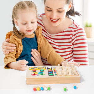 Juguetes de madera Montessori, juegos de memoria interactivos para padres e hijos, juguetes de rompecabezas de Educación Temprana, tablero ocupado LED - Product Image 2