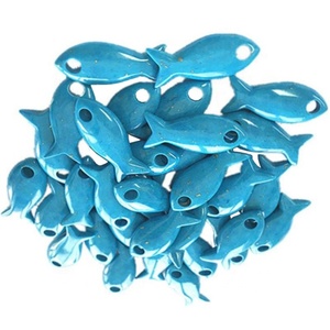 Turquesa Artificial en Forma de Pez, Azul, Pulida y Lisa, Piedra Preciosa - Product Image 3