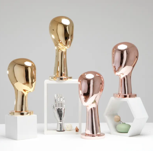 Têtes de mannequin populaires en chrome doré pour perruques - Product Image 3