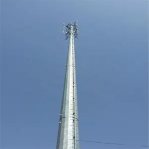 150 Feet Monopole çelik boru Gsm telekom anten kendini destekleyen mikrodalga direk direkleri iletişim kulesi