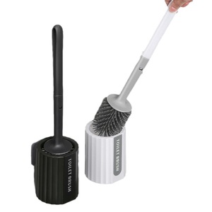 Toilet <b>Brush</b> Set With Holder Durable <b>Round</b> Soft Bristles Easy To Clean Minimalist Design Bathroom Cleaning Tool - Product Image 5
