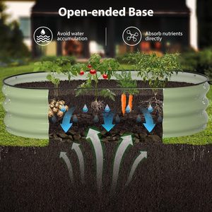 Kit de boîtes surélevées galvanisées Jardinière galvanisée Boîtes surélevées d'extérieur Ovale Grand lit de jardin surélevé en métal Légumes - Product Image 5