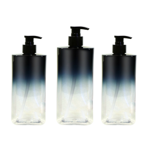 Manufacturer Wholesale 350ml Empty Plastic Shampoo Bottle Gradient Matte Bottle for <strong>Shower</strong> Gel Liquid Body Oil Container - Product Image 2