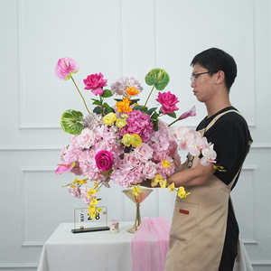 Handmade Pink Artificial Simulation <b>Table</b> Flower ball for Hotel Wedding Banquet Graduation <b>Occasions</b> Decoration - Product Image 1