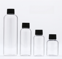 Flacon pulvérisateur PET noir de haute qualité, vide, 50 ml/75 ml/100 ml/250 ml, avec pompe à pression, impression sérigraphique personnalisée, emballage pour soins de la peau