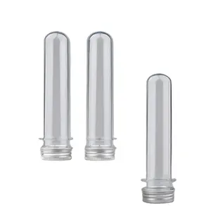30ml 40ml 50ml 60ml Transparent Plastic PET Test Tube Candy Container Bath Salt Tube with Aluminum Screw Lids