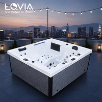 Modèles phares de spas extérieurs de luxe en acrylique, modèle cascade extra-longue, pour 3 personnes