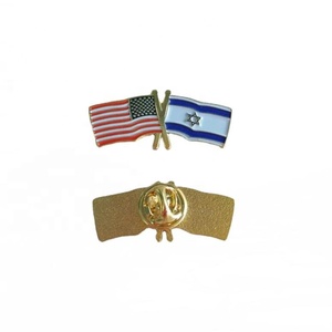 Amistad metal doble bandera magnética solapa abrigo etiqueta pecho broche pin insignia Pines de Emiratos Árabes Unidos e Italia - Product Image 6
