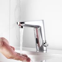 Robinet intelligent à capteur moderne à montage sur pont à trou unique, en cuivre de haute qualité, pour salle de bain et chambre à coucher, à poignée unique
