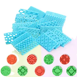 DIY BPA Free Different Patterns Embossing Tools Quilted Biscuit Molds for Decoration Plastic Lace Flower Cake Fondant Embosser