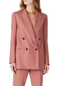 Blazer <span class=keywords><strong>Rosa</strong></span> su Misura di Alta Qualità per Donna con Risvolto a Tacca, Maniche Lunghe e Doppio Petto - Product Image 3
