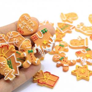 เรซินออกแบบใหม่สำหรับคริสต์มาส,บิสกิตเรซินเรียบสำหรับตกแต่งคริสต์มาสบิสกิตบ้านตุ๊กตา Diy ขนาด100ชิ้น - Product Image 6