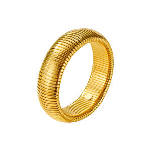 Ultimo Modello di Bracciale Hip Hop Punk di Alta Qualità in Acciaio Inossidabile Placcato Oro 18K con Catena a Serpente Stile Elastico Grandioso B232386 - Product Image 1