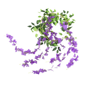 Guirlandes de fleurs artificielles de glycine vertes en soie blanche pour décorations de plafond de mariage - Product Image 5