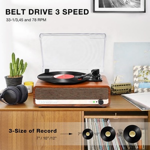 Reproductor <span class=keywords><strong>de</strong></span> Vinilos Portátil Inalámbrico para Amantes <span class=keywords><strong>de</strong></span> la Música, Diseño Vintage Tipo Maleta, Ideal para Viajes - Product Image 3