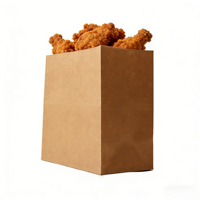 Sacs alimentaires en papier kraft écologiques classiques personnalisés pour l'emballage portable de poulet frit dans les restaurants (vente en gros)