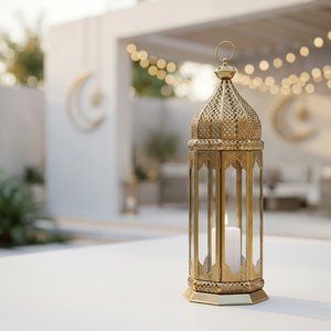 Manufacturers <b>Brass</b> Antique Moroccan Hexagon <b>Lantern</b> for Ramadan Home Tabletop Decoration - Product Image 1