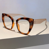 Monture Optique Tendance pour Femmes à Tous Types de Visages, Lunettes Anti-Lumière Bleue Myopie, Montures de Lunettes de Créateur Oversize Œil de Chat, Vente en Gros
