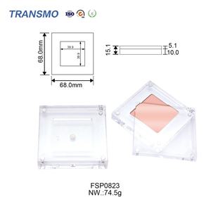 Empaque de acrílico no reciclable para colorete de marca privada, paleta de sombras de ojos vacía, empaque cuadrado de cristal para colorete - Product Image 2