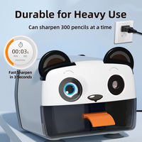 Pengasah Pensil Elektrik Semi-Otomatis Heavy Duty Auto Stop 3 Mode Tempat Serpihan Besar Model Colokan untuk Sekolah Ruang Kelas Grosir