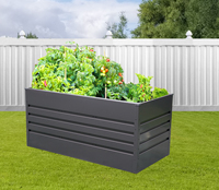 Tempat tidur taman pot logam galvanis persegi panjang murah dengan bagian bawah untuk berkebun sayuran Bunga