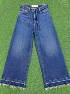 Pantalones vaqueros lavados de mezclilla, pantalones vaqueros rectos con bigotes, pantalones OEM ODM para mujer - Product Image 6