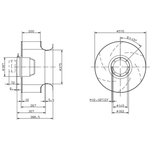 ZIEHL-ABEGG 230V RH56M-4DK.6K.1R IP54Inverter Cabinet Centrifugal Cooling Fans for ventilation of electrical <b>control</b> cabinets - Product Image 3