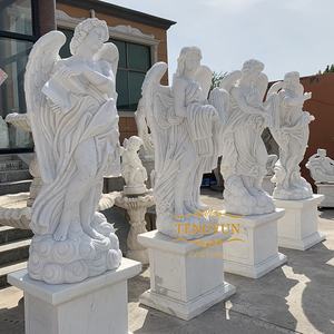 <span class=keywords><strong>Pierre</strong></span> commémorative sculptée motifs de sculpture d'ange style français marbre <span class=keywords><strong>blanc</strong></span> quatre statues d'ange - Product Image 4